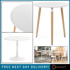 WHITE ROUND PEDESTAL DINING