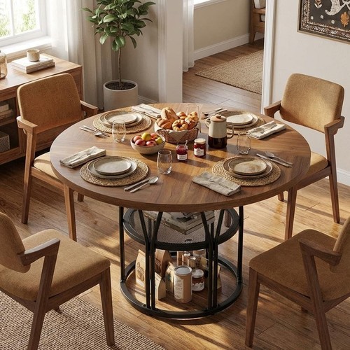 Round dining table for - dining, 4-6