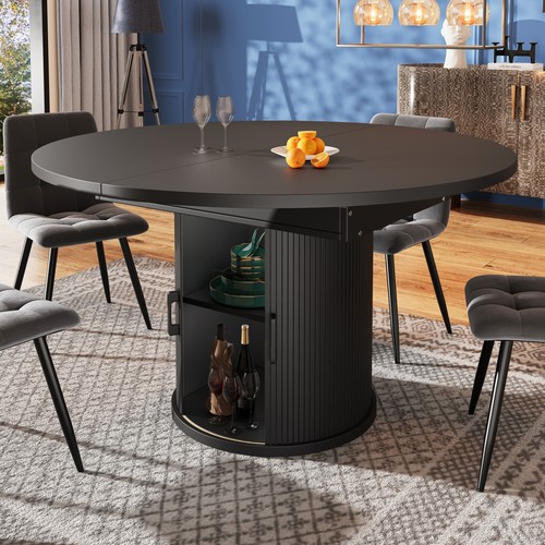 Extendable round dining - dining, table