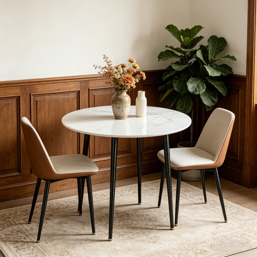 Retro round kitchen - round, dining