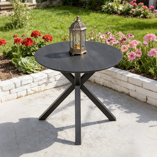 Round dining table walnut wood - dining,