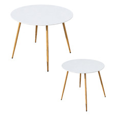 Round Dining Table White Steel