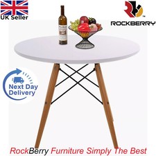 80CM WHITE ROUND DINING TABLE